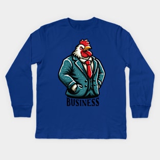 Business Chicken Kids Long Sleeve T-Shirt